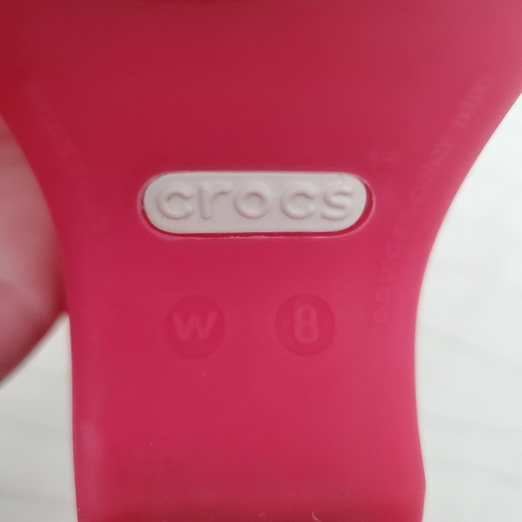 Crocs Womens Straps Pink Multicolor Wedge Heel Sandals Shoes 15392 Size 8 - Picture 11 of 12